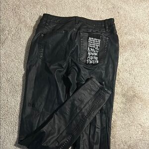 Black Faux Leather Ksubi Jeans